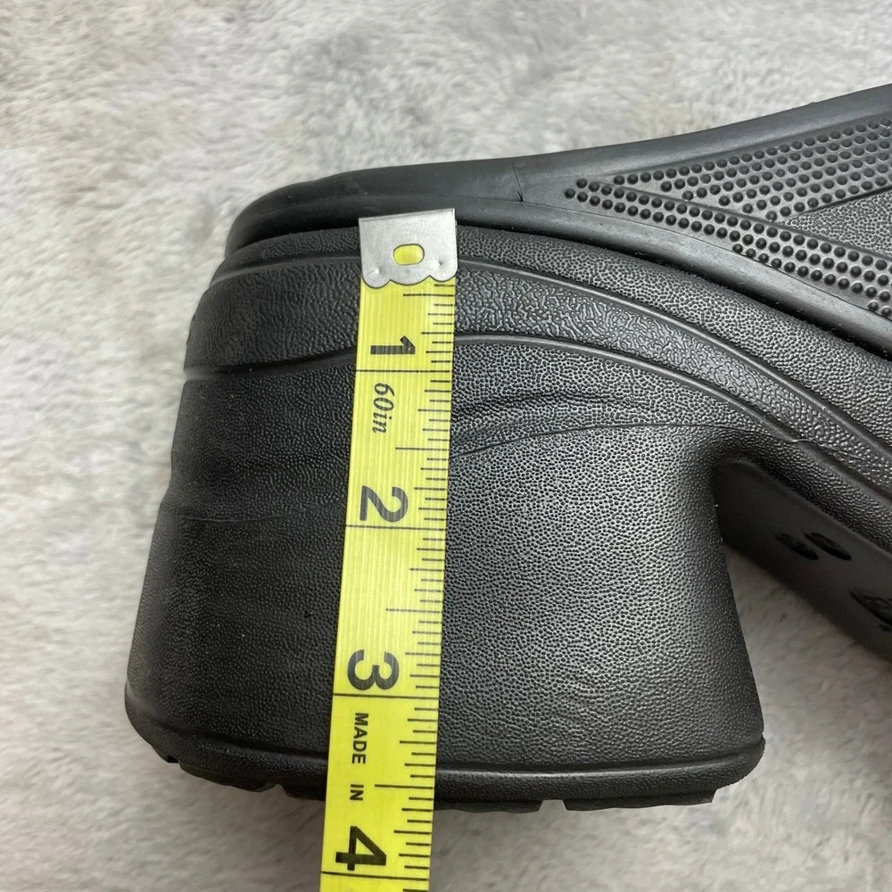 Crocs Unisex Chunky Siren Clog Womens 14 Mens 12 Black Platform Block Heel Mule
